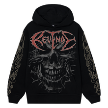 Load image into Gallery viewer, SKULL FLAME HOODIE BLACK