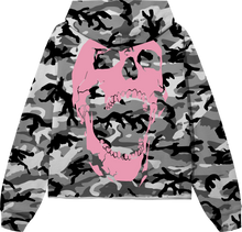 Load image into Gallery viewer, ARCH LOGO CROPPED HOODIE SNOW CAMO/PINK