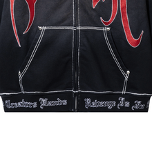 Load image into Gallery viewer, X KILL CONTRAST STITCH ZIP BLACK/RED