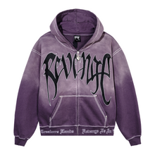 Load image into Gallery viewer, X KILL CONTRAST STITCH ZIP WASHED PURPLE/BLACK