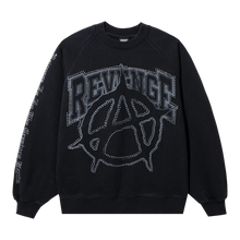 Load image into Gallery viewer, ANARCHY STUDDED CREWNECK WASHED BLACK