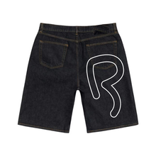 Load image into Gallery viewer, 2011 HANDMADE RAW DENIM SHORTS DARK WASH