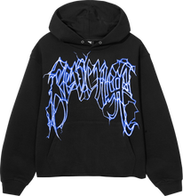 Load image into Gallery viewer, LIGHTNING ANARCHY CROPPED HOODIE BLACK/BLUE