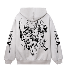 Load image into Gallery viewer, LIGHTNING LOGO CERBERUS HOODIE CEMENT/RED
