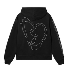 Load image into Gallery viewer, X HEARTBREAK OUTLINE HOODIE BLACK/WHITE