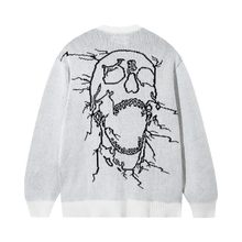 Load image into Gallery viewer, SKULL LIGHTNING KNIT CREAM/BLACK