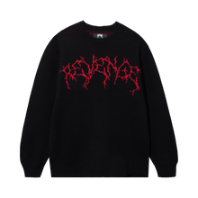 Load image into Gallery viewer, SKULL LIGHTNING KNIT BLACK/RED