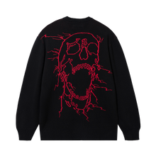 Load image into Gallery viewer, SKULL LIGHTNING KNIT BLACK/RED