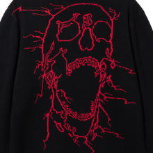 Load image into Gallery viewer, SKULL LIGHTNING KNIT BLACK/RED