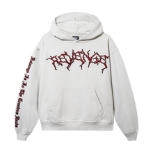 Load image into Gallery viewer, X LIGHTNING HEARTBREAK HOODIE TREATED CEMENT/RED