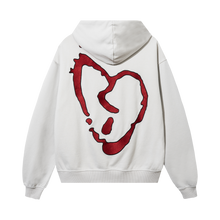 Load image into Gallery viewer, X LIGHTNING HEARTBREAK HOODIE TREATED CEMENT/RED