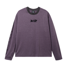 Load image into Gallery viewer, X BAD STRIPED LONG SLEEVE PURPLE/GREY