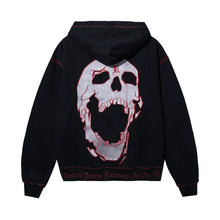 Load image into Gallery viewer, CONTRAST SKULL EMBROIDERED ZIP BLACK/RED