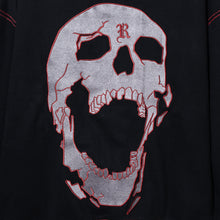 Load image into Gallery viewer, CONTRAST SKULL EMBROIDERED ZIP BLACK/RED