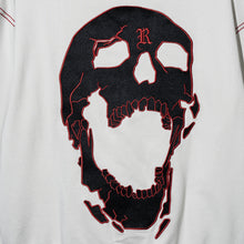 Load image into Gallery viewer, CONTRAST SKULL EMBROIDERED ZIP CEMENT/BLACK/RED