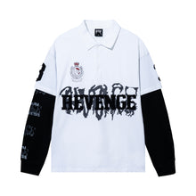 Load image into Gallery viewer, COLLEGE DOUBLE LAYERED POLO LONG SLEEVE WHITE/BLACK