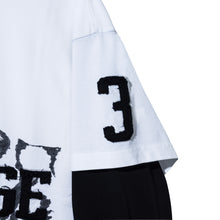 Load image into Gallery viewer, COLLEGE DOUBLE LAYERED POLO LONG SLEEVE WHITE/BLACK