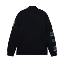 Load image into Gallery viewer, COLLEGE DOUBLE LAYERED POLO LONG SLEEVE BLACK/BLACK