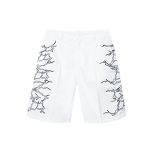 Load image into Gallery viewer, LIGHTNING WORK SHORTS WHITE/BLACK