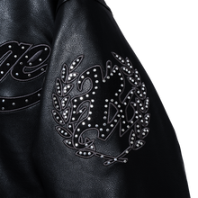 Load image into Gallery viewer, PIERCED LEATHER JACKET BLACK