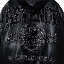 Load image into Gallery viewer, PIERCED LEATHER JACKET BLACK