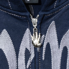 Load image into Gallery viewer, X KILL CONTRAST STITCH ZIP WASHED NAVY/GREY