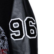 Load image into Gallery viewer, ANARCHY VARSITY JACKET BLACK/RED