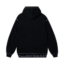 Load image into Gallery viewer, CONTRAST EMBROIDERED ZIP HOODIE BLACK/BLACK