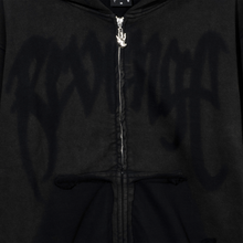 Load image into Gallery viewer, X STENCIL HEARTBREAK ZIP VINTAGE WASHED BLACK