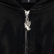Load image into Gallery viewer, X STENCIL HEARTBREAK ZIP VINTAGE WASHED BLACK