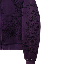 Load image into Gallery viewer, TRIBAL SKULL STUDDED ZIP PURPLE