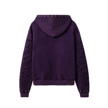 Load image into Gallery viewer, TRIBAL SKULL STUDDED ZIP PURPLE