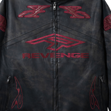 Load image into Gallery viewer, BURNOUT LEATHER JACKET BLACK/BURGUNDY