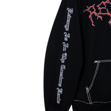 Load image into Gallery viewer, CONTRAST ANARCHY EMBROIDERED HOODIE BLACK/RED
