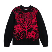Load image into Gallery viewer, X COLLAGE KNIT BLACK/RED