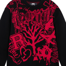 Load image into Gallery viewer, X COLLAGE KNIT BLACK/RED