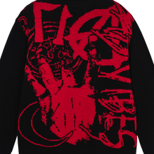 Load image into Gallery viewer, X COLLAGE KNIT BLACK/RED
