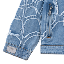 Load image into Gallery viewer, SPIDER WEB DENIM JACKET BLEACHED INDIGO