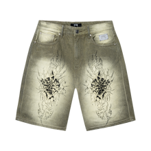 Load image into Gallery viewer, ARANEAE DENIM SHORTS WASHED OLIVE