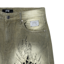 Load image into Gallery viewer, ARANEAE DENIM SHORTS WASHED OLIVE