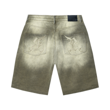 Load image into Gallery viewer, ARANEAE DENIM SHORTS WASHED OLIVE