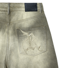 Load image into Gallery viewer, ARANEAE DENIM SHORTS WASHED OLIVE