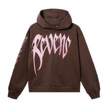 Load image into Gallery viewer, EMBROIDERED SPLIT ARCH HOODIE BROWN/PINK