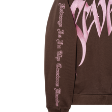 Load image into Gallery viewer, EMBROIDERED SPLIT ARCH HOODIE BROWN/PINK