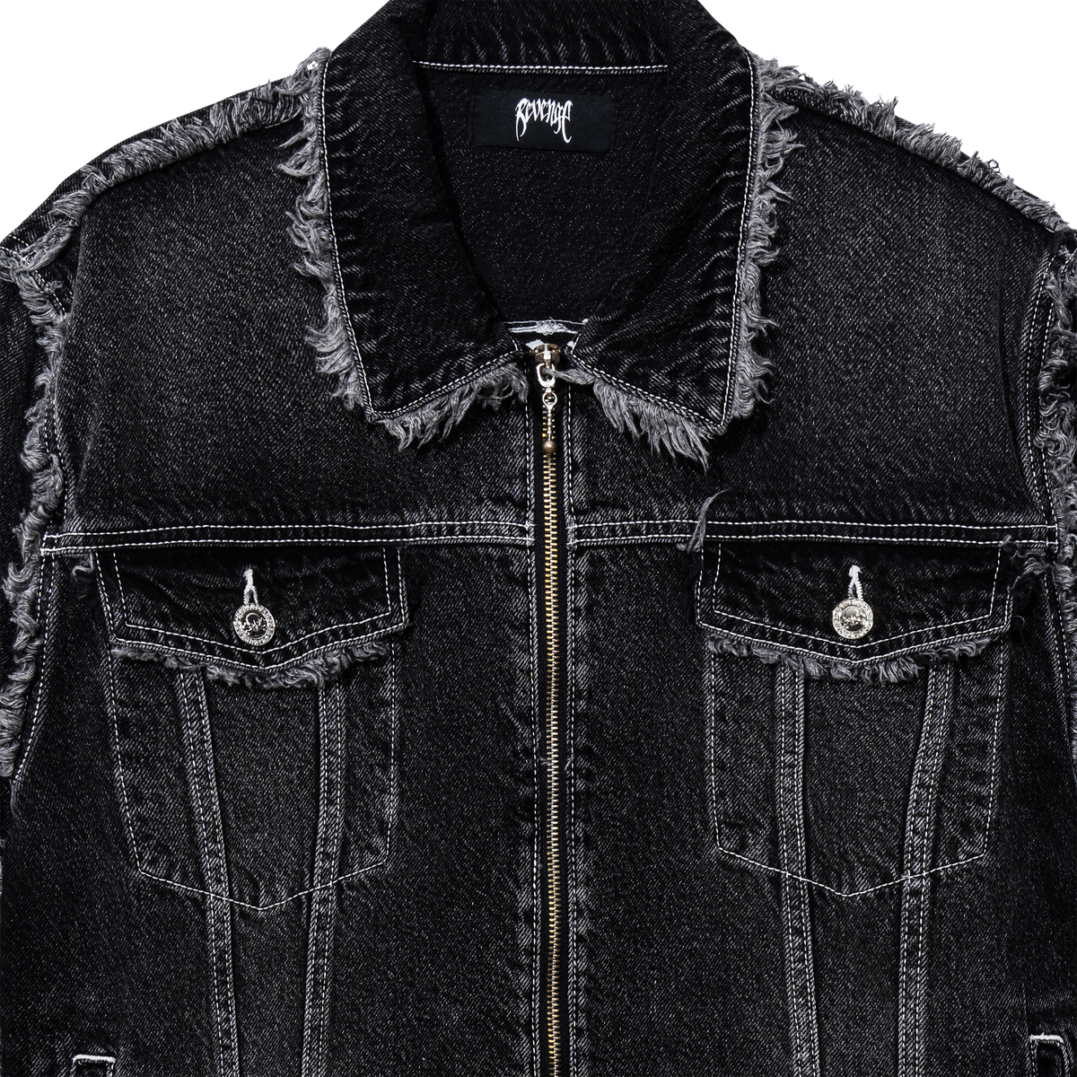 Second Life Marketplace - ZED MESH MATERIALS ENABLED: Goth Fur Lined Black  Denim Jacket with Detachable Fur Collar