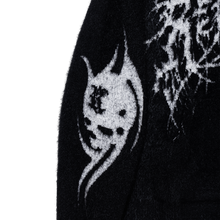 Load image into Gallery viewer, METAL LOGO VEGAN MINK KNIT ZIP BLACK