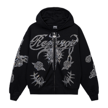 Load image into Gallery viewer, ROSE SWORD BEJEWELED ZIP BLACK/CRYSTAL