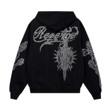 Load image into Gallery viewer, ROSE SWORD BEJEWELED ZIP BLACK/CRYSTAL