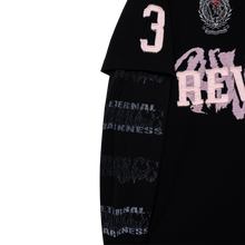 Load image into Gallery viewer, COLLEGE DOUBLE LAYERED POLO LONG SLEEVE BLACK/PINK