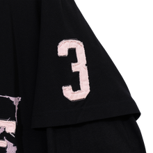Load image into Gallery viewer, COLLEGE DOUBLE LAYERED POLO LONG SLEEVE BLACK/PINK